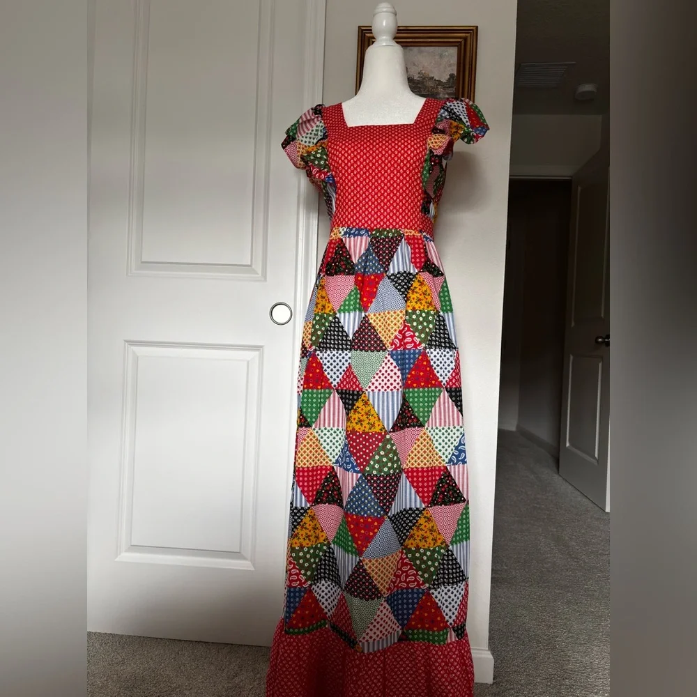 OOAK Vintage Gilead patchwork dress quilt Dress size small patterned - Picture 8 of 12